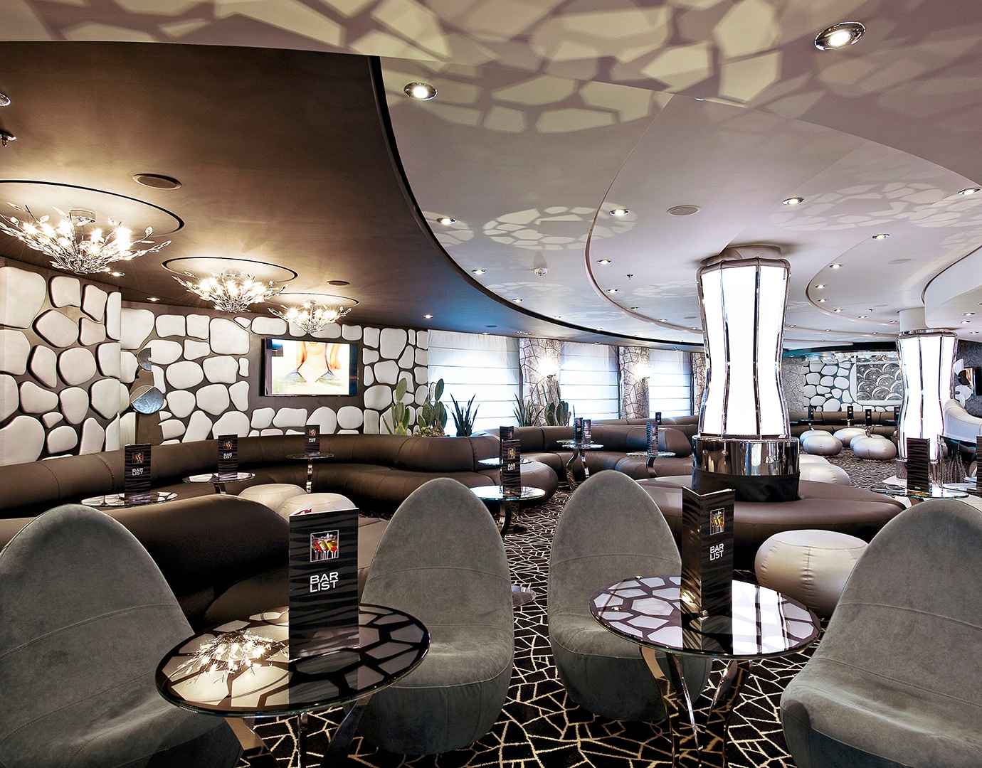 MSC Cruises black white lounge