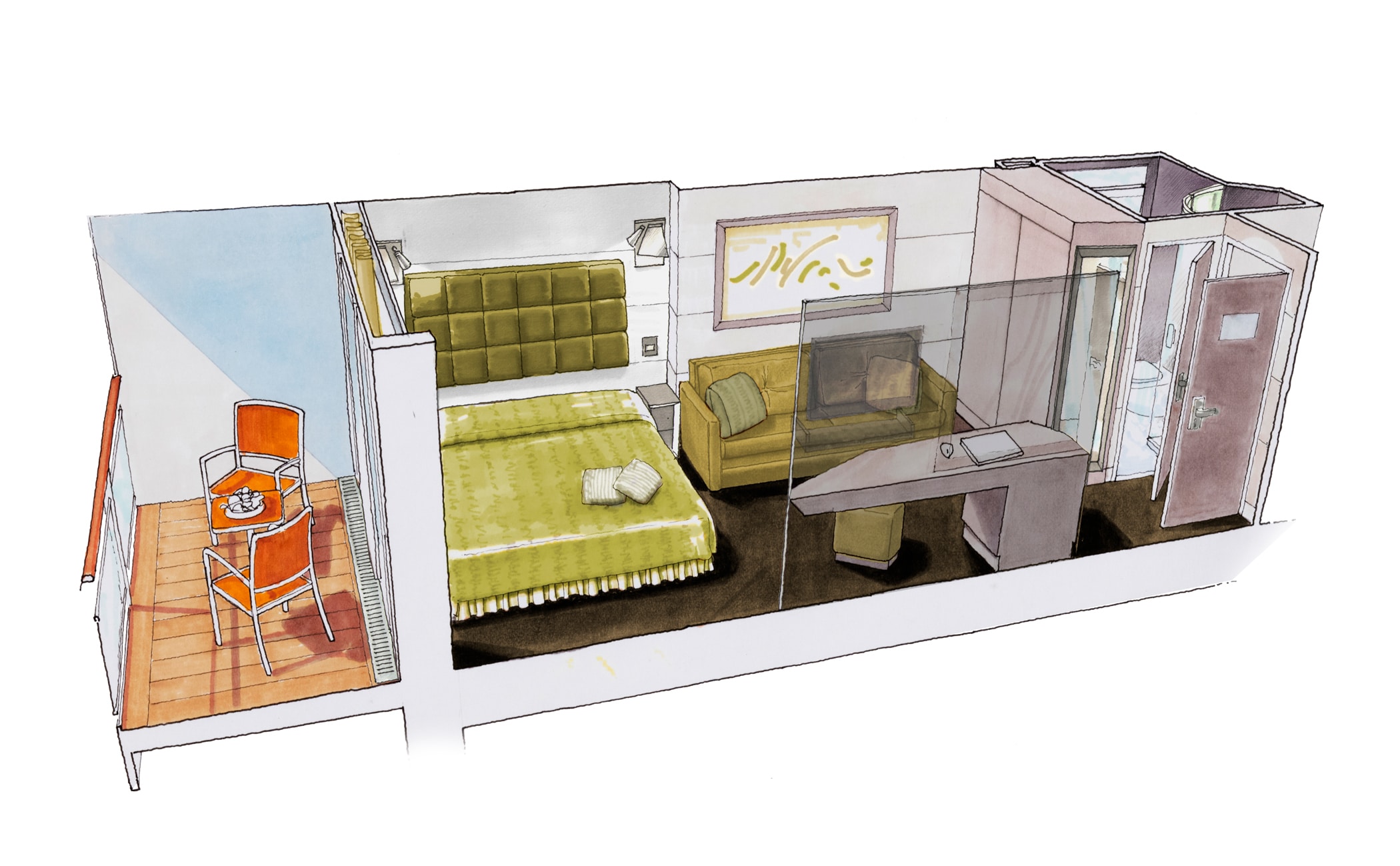 MSC Meraviglia Cabin: Balcony 01 3d