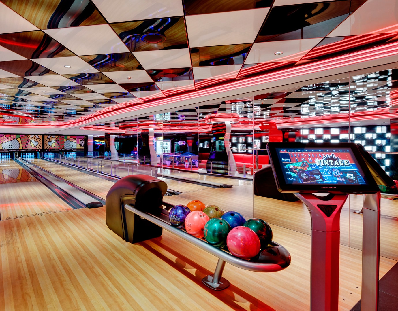 MSC Seaside Entertainment Two Full Sized Bowling Alleys 03