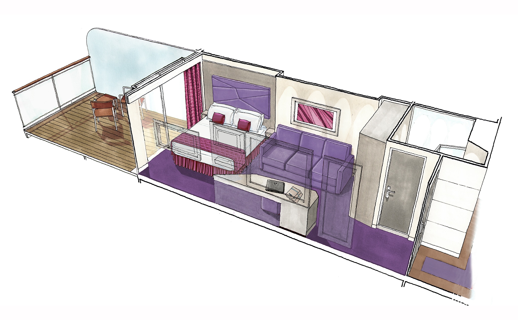 MSC Seaside Cabin: Suite 07 3d